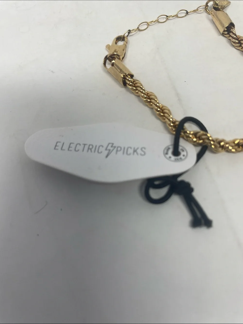 Electric Picks Gold Rope Chain Bracelet Brand New W/Tags